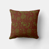 Nostalgische klassieker William Morris Red Holiday Kussen (Achterkant)