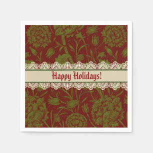 Nostalgische klassieker William Morris Red Holiday Servet