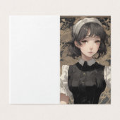 Nostalgische Kleine Zwarte Jurk Anime LBD Blank Kaart (Buitenkant ongevouwen)