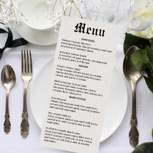 Nostalgische krant Bruiloft Menu