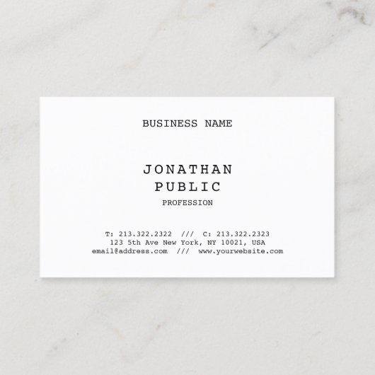 Nostalgische look Elegant Eenvoudige Sjabloon Retr Visitekaartje (Achterkant)