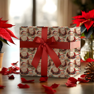 Nostalgische look Kerstvakantie Cadeaupapier