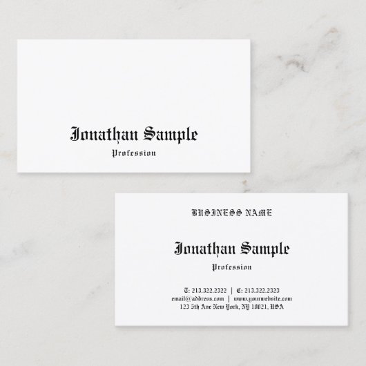 Nostalgische look Sjabloon Classic Oud Engels teks Visitekaartje (Voorkant / Achterkant)