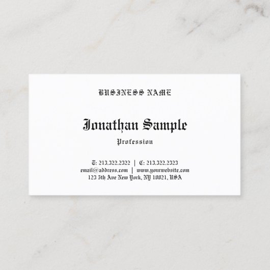 Nostalgische look Sjabloon Classic Oud Engels teks Visitekaartje (Achterkant)