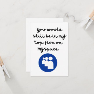 Nostalgische MySpace Vriendschap / Verjaardag Kaar Kaart