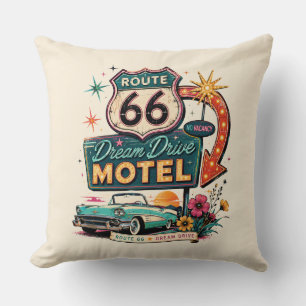 Nostalgische Neon Drive Nachtkastje Accent Kussen