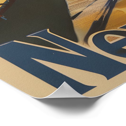 Nostalgische New York Brooklyn Bridge Travel Poste Poster (Hoek)