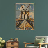 Nostalgische New York Brooklyn Bridge Travel Poste Poster