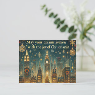 Nostalgische New York Kerstmis - Iconische Feestda Feestdagenkaart