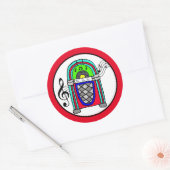 Nostalgische nostalgische Nostalgische Nostalgisch Ronde Sticker (Envelop)