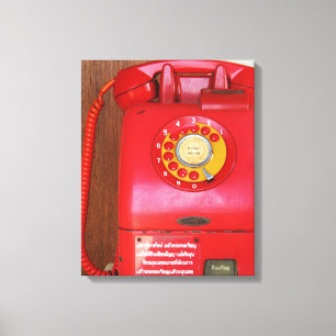 Nostalgische Oude Klassieke Telefoon van de Retro Canvas Afdruk