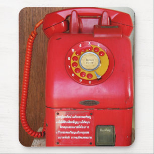 Nostalgische Oude Klassieke Telefoon van de Retro Muismat