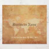 Nostalgische oude papier uitziende wereldkaart dra bier etiket (Enkel label)