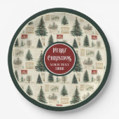 Nostalgische  papieren borden met aangepaste naam papieren bordje (Voorkant)