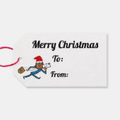Nostalgische postbode Santa Cadeaulabel (Achterkant Horizontaal)