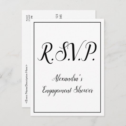 Nostalgische "R.S.V.P." Briefkaart (Voorkant / Achterkant)