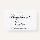 Nostalgische "Registered Visitor" badge (Voorkant)