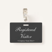 Nostalgische "Registered Visitor" badge (Achterkant met clip)