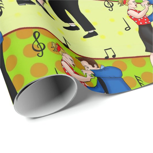 Nostalgische Retro 1950-stijl Cadeaupapier (Rol Hoek)