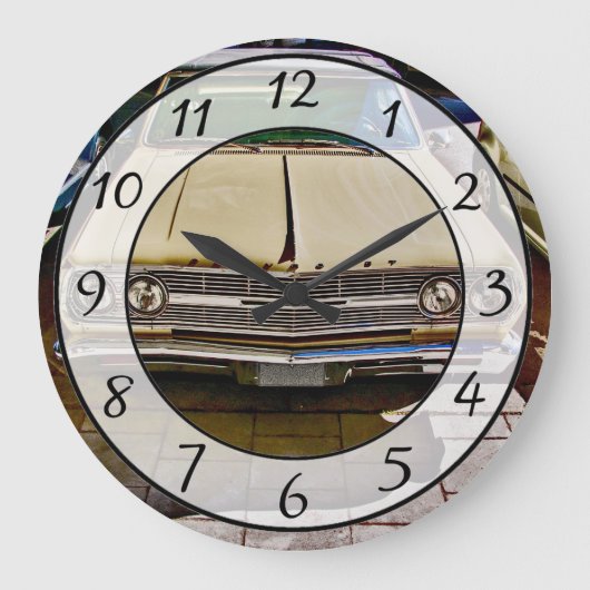 Nostalgische  Retro Classic Car Man Clock Grote Klok (Voorkant)