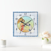 Nostalgische  Retro Couple Kitchen Clock Vierkante Klok (Huis)