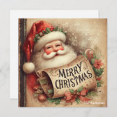 Nostalgische Retro Sinterklaas Vrolijk Kerstfeest Feestdagenkaart (Voorkant / Achterkant)