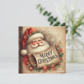 Nostalgische Retro Sinterklaas Vrolijk Kerstfeest Feestdagenkaart (Staand voorkant)