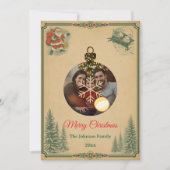 Nostalgische retro stijl kerst Kaart (Voorkant)