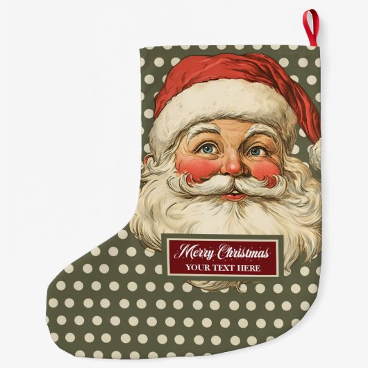 Nostalgische Santa Claus Holiday Stocking Gift Grote Kerstsok (Achterkant)