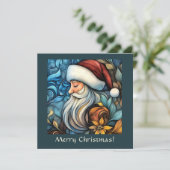Nostalgische  Santa  Feestdagenkaart (Staand voorkant)