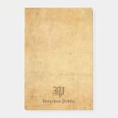 Nostalgische Sjabloon Elegant Calligrafie Monogram Post-it® Notes (Voorkant)