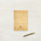 Nostalgische sjabloon elegante kalligrafie monogra post-it® notes (Op bureau)