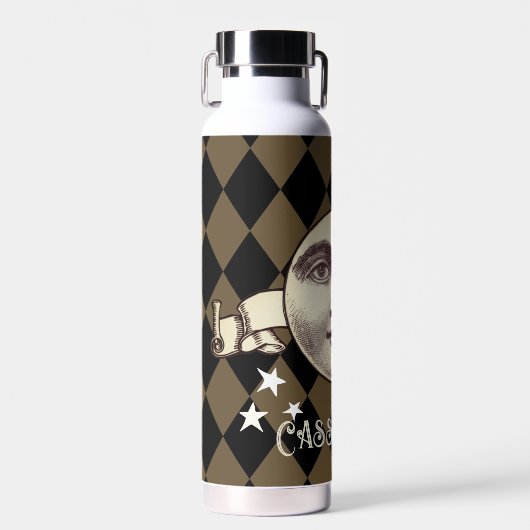 Nostalgische  Steampunk Fantasy Waterfles (Voorkant)