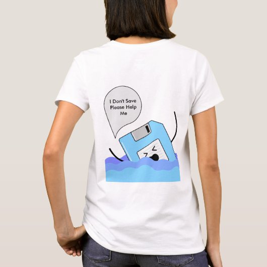 Nostalgische Tech Humor T-Shirt - Save the Floppy  (Achterkant)
