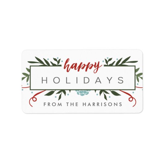 Nostalgische vakantie gepersonaliseerde cadeau Lab Etiket (Voorkant)