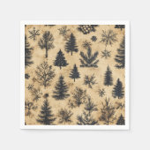 Nostalgische vakantie Monochrome Evergreens Découp Servet (Voorkant)