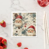 Nostalgische vakantie Rosy Santa Pattern Découpage Servet (Insitu)