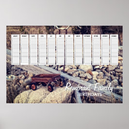 Nostalgische Verjaardagskalender voor het gezin me Poster