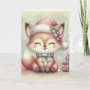 Nostalgische Vintage Kerstvos Rustiek Kaart