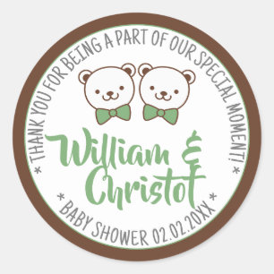 Nostalgische Vintage Teddy Bear Baby shower Labels