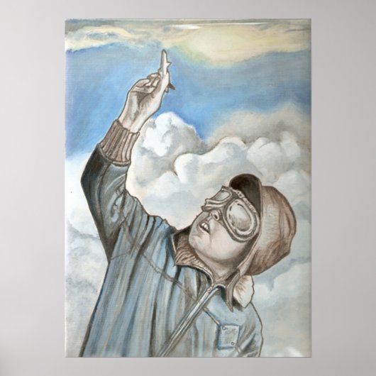 Nostalgische vliegtuigolieverschildering poster (Voorkant)