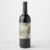 Nostalgische Winter Sleigh Ride Wine Label Wijn Etiket (Voorkant)