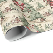 Nostalgische Woodland Santa Cadeaupapier (Rol Hoek)