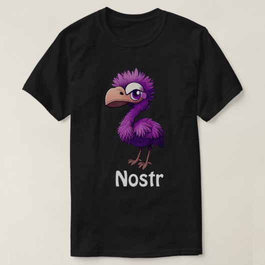 Nostr Cool Paars Ostrich T-Shirt (Design voorkant)