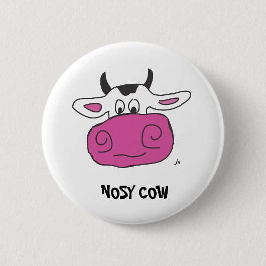 NOSY COW RONDE BUTTON 5,7 CM (Voorkant)