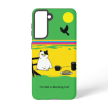 Not a Morning Cat Grumpy Cat Galaxy Case – Green