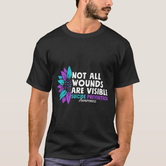 Not All Wounds Are Visible Suicide Awareness Menta T-shirt (Voorkant)