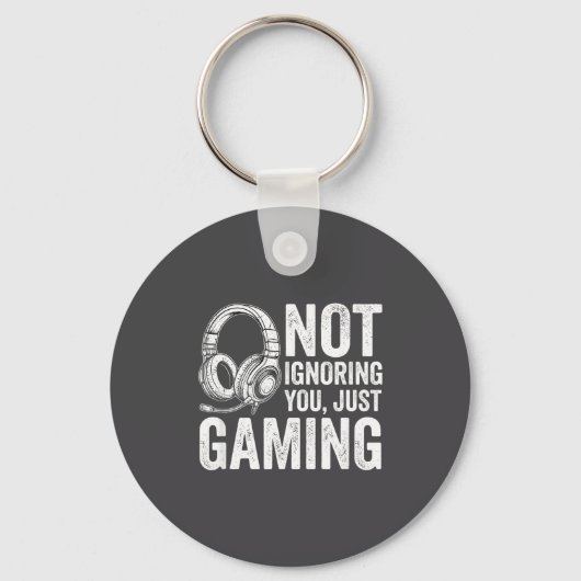 Not Ignoring You Gaming Headset Graphic Video Game Sleutelhanger (Voorkant)