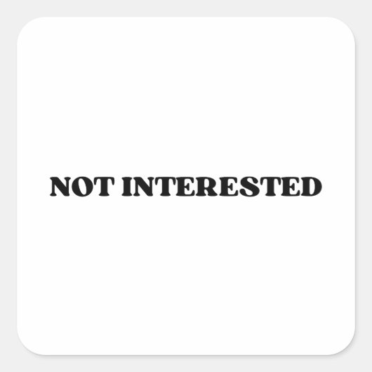 Not Interested Retro Bold Typographic Sticker (Voorkant)