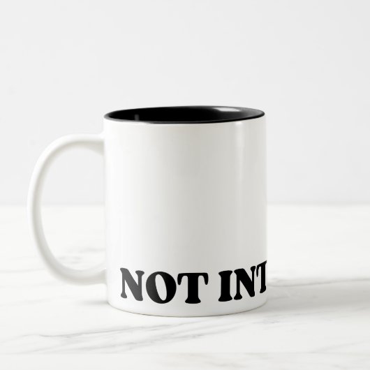 Not Interested Retro Typographic Two-Tone Mug (Gauche)